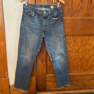 Levi's Women's White Oak premium denim, high rise cropped